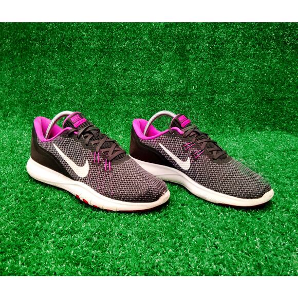 Nike Flex Trainer Sneakers Women's 9.5 Black Purple Mesh Running 7 898479-100 - Picture 3 of 7